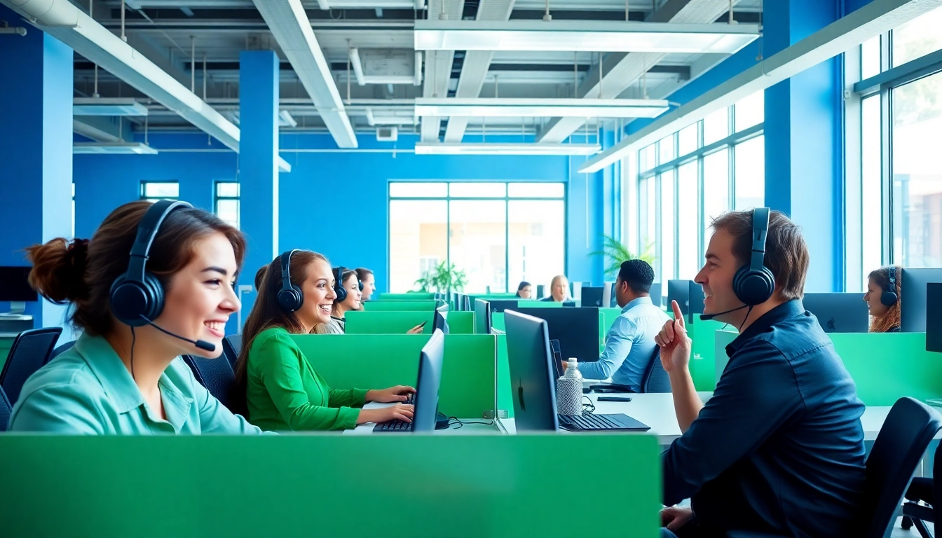 Efficient operations at a call center in Tijuana, with dedicated agents assisting clients actively.