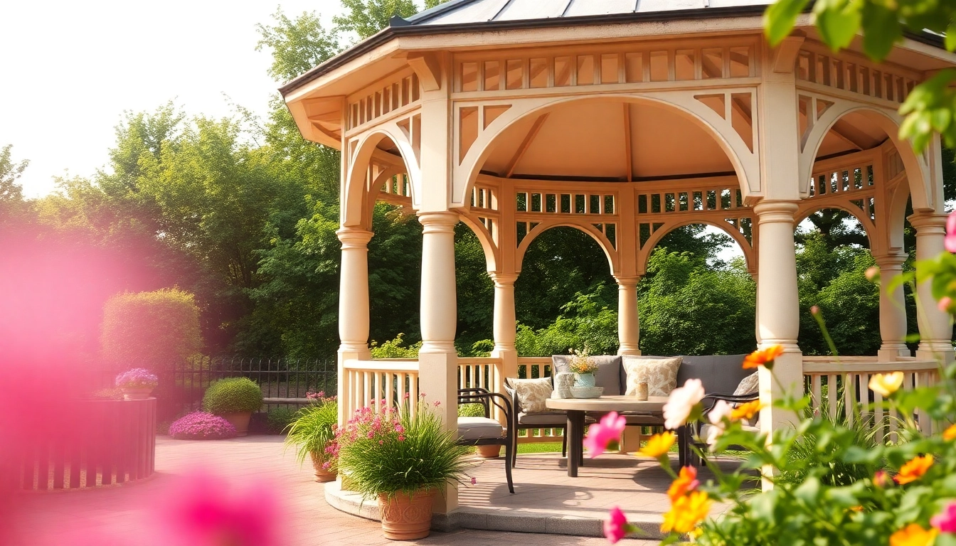 Enjoying a relaxing moment under a beautiful gazebo in Ireland, perfect for outdoor gatherings.