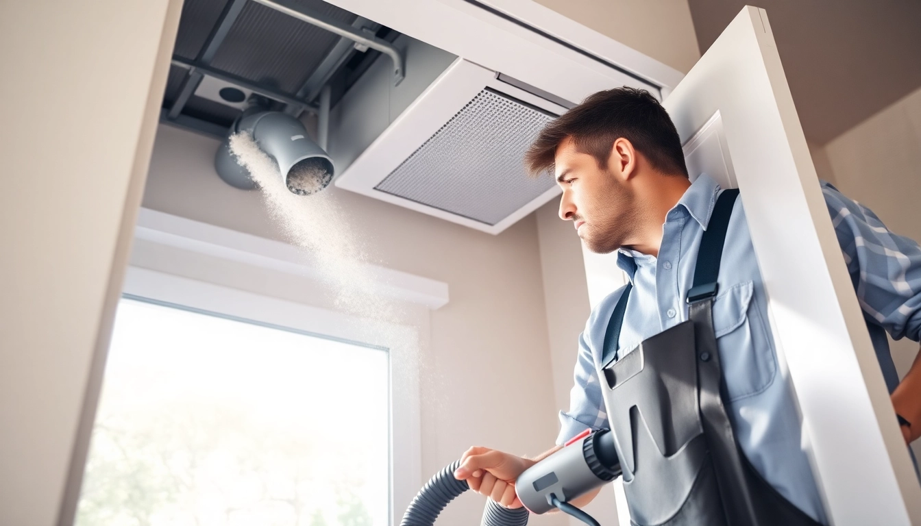 Technician performing dryer vent cleaning salt lake city utah service in a bright home.