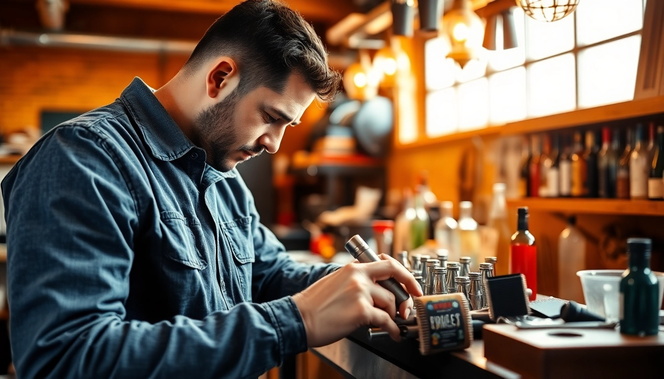 Technician performing back bar repair on a metal framework in a workshop.