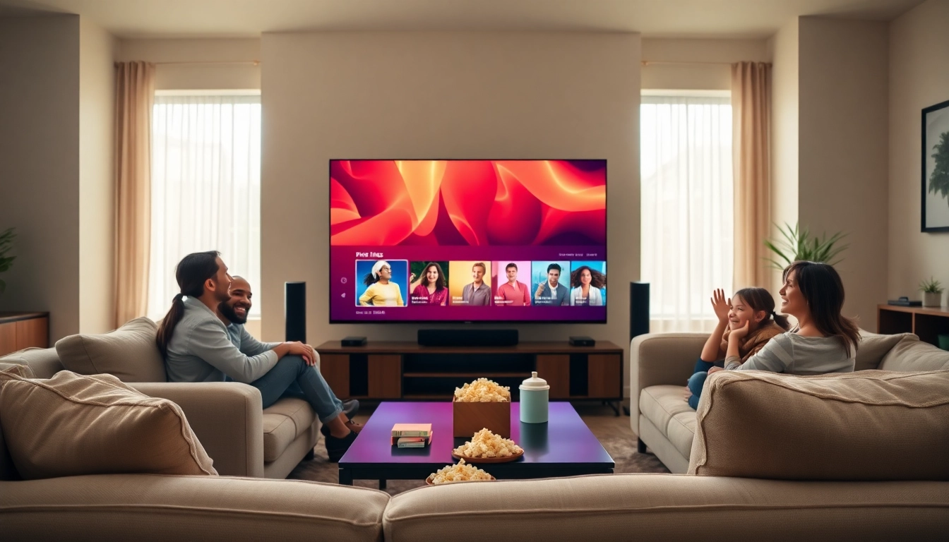 Experience the best of entertainment with a free streaming trial in a cozy living room setting.