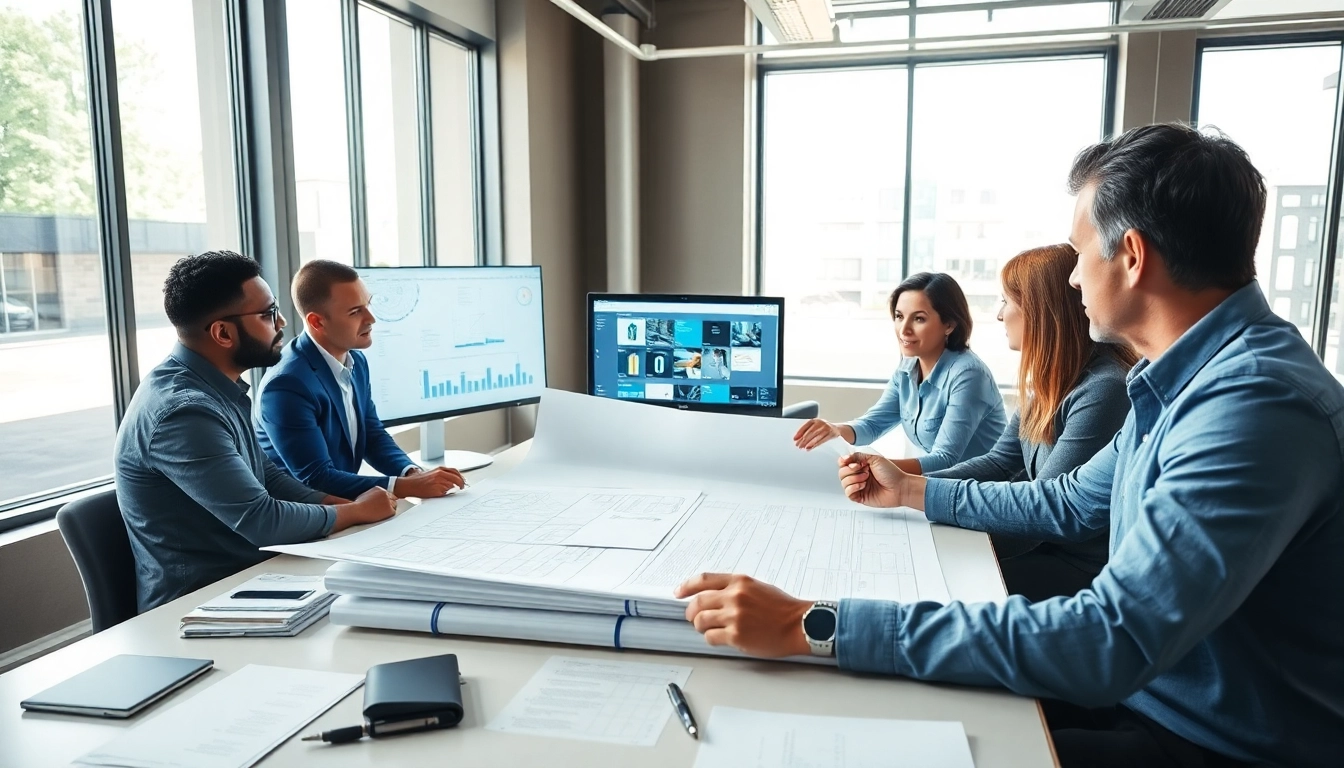 Analyze NVQ level 7 senior construction management answers with a professional team collaborating in an office.
