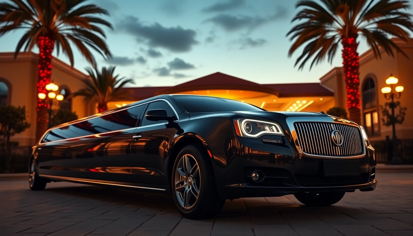 Arriving in a luxurious limousine service Cypress at a high-end venue, showcasing elegance and style.