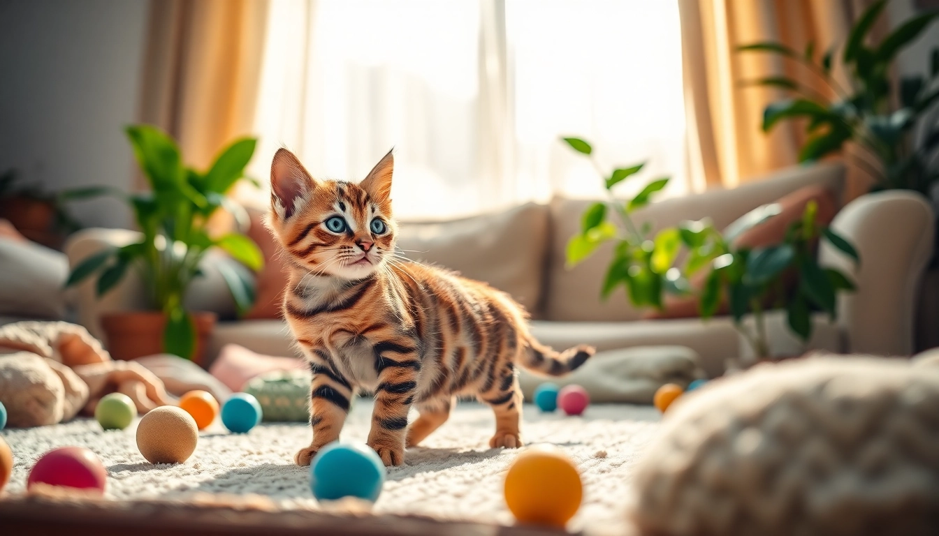 Playful Bengal Kittens for Sale showcasing their stunning rosetted coat and vibrant personality.