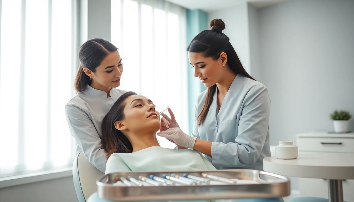 Experience dermal fillers near me with a professional aesthetician in a serene clinic.