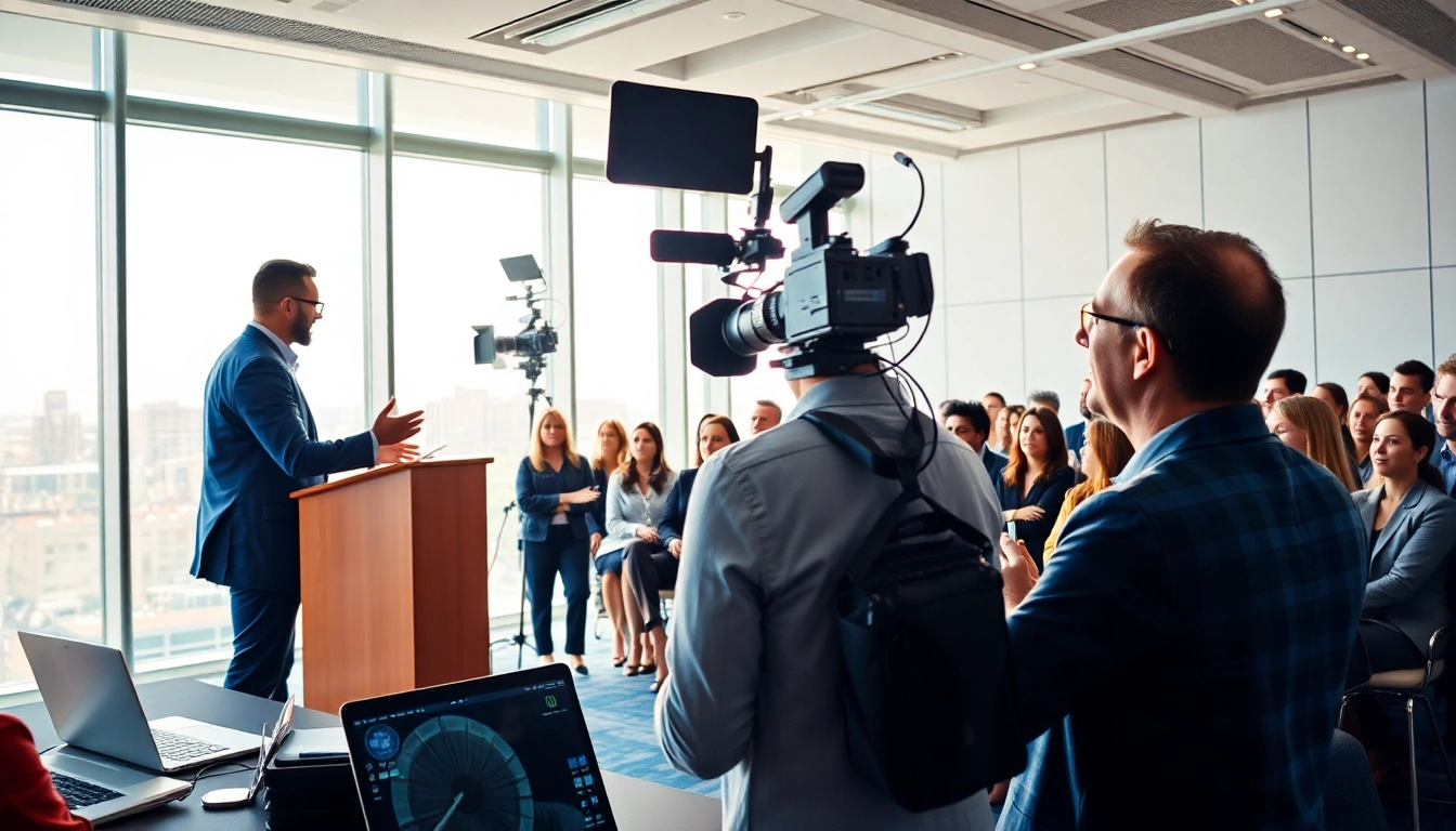 Experience top-tier Miami Corporate Event Videography Photography showcasing professionals engaged in a dynamic conference.