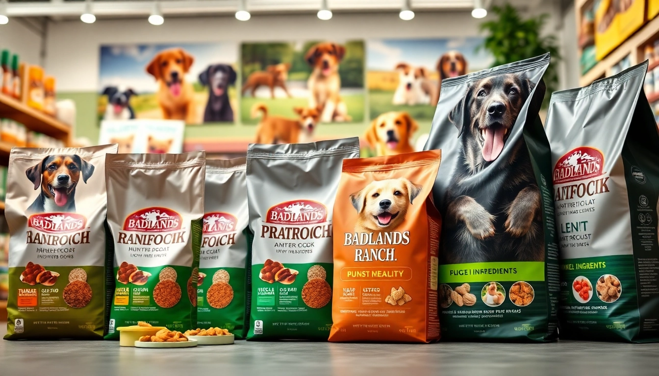 Showcasing badlands ranch dog food canada on display, emphasizing quality ingredients and pet satisfaction.