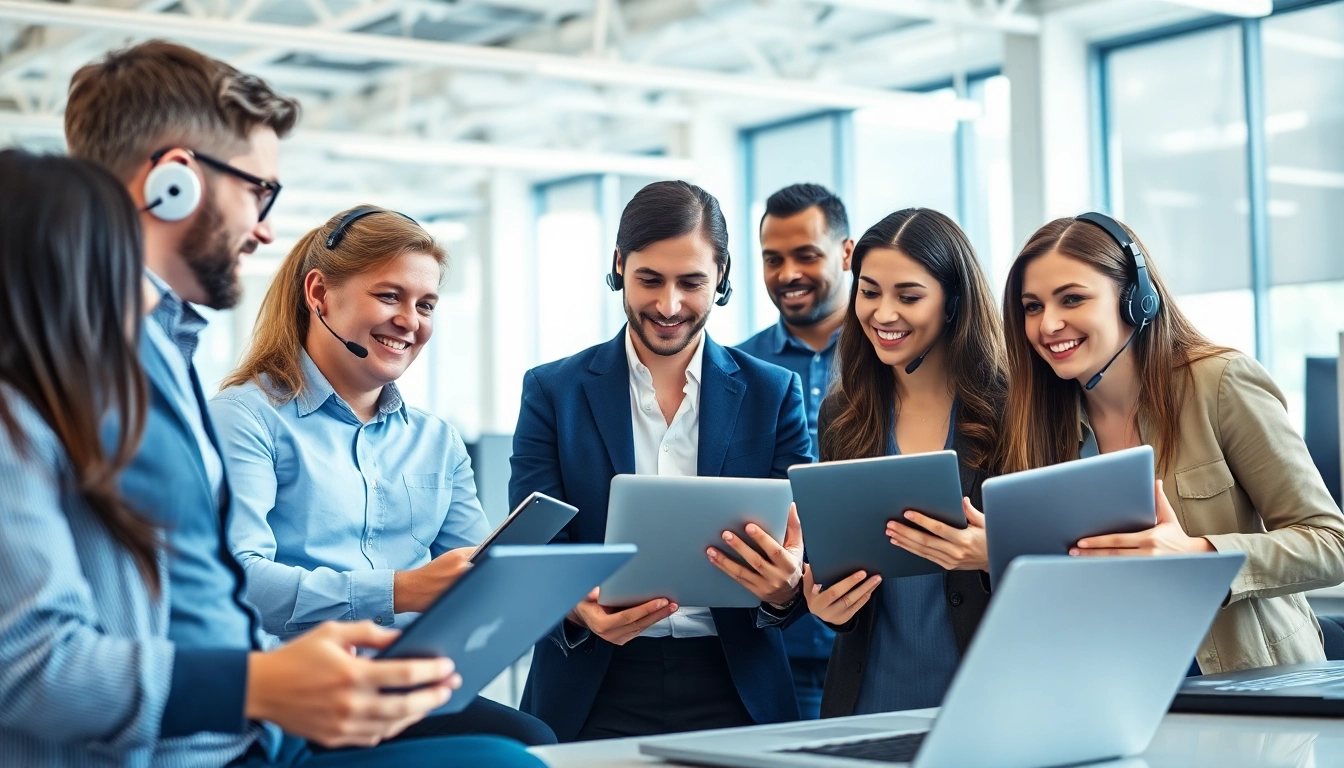 Enhance your managed it support with a professional IT support team collaborating in a modern office.