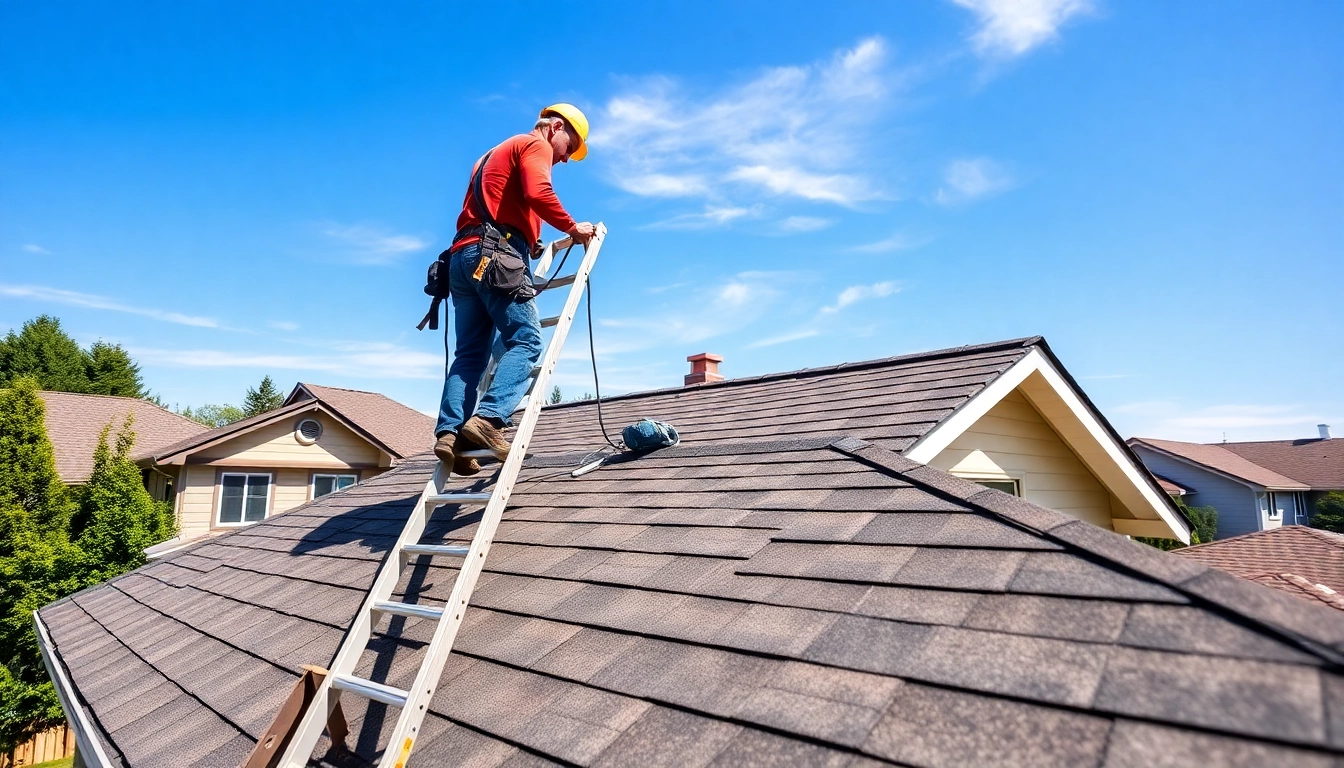 Skilled workers from roofing companies Vancouver Wa installing new shingles on a residential home.