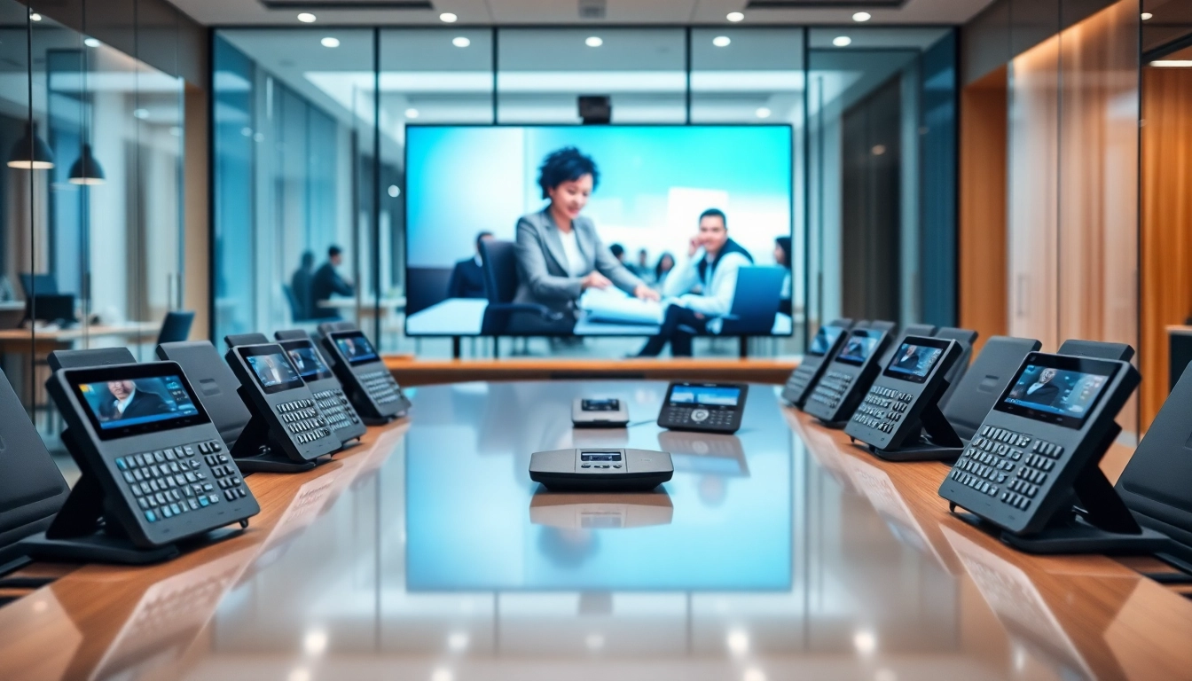 Enhance communication with Yealink's innovative video conferencing setup in a professional office.