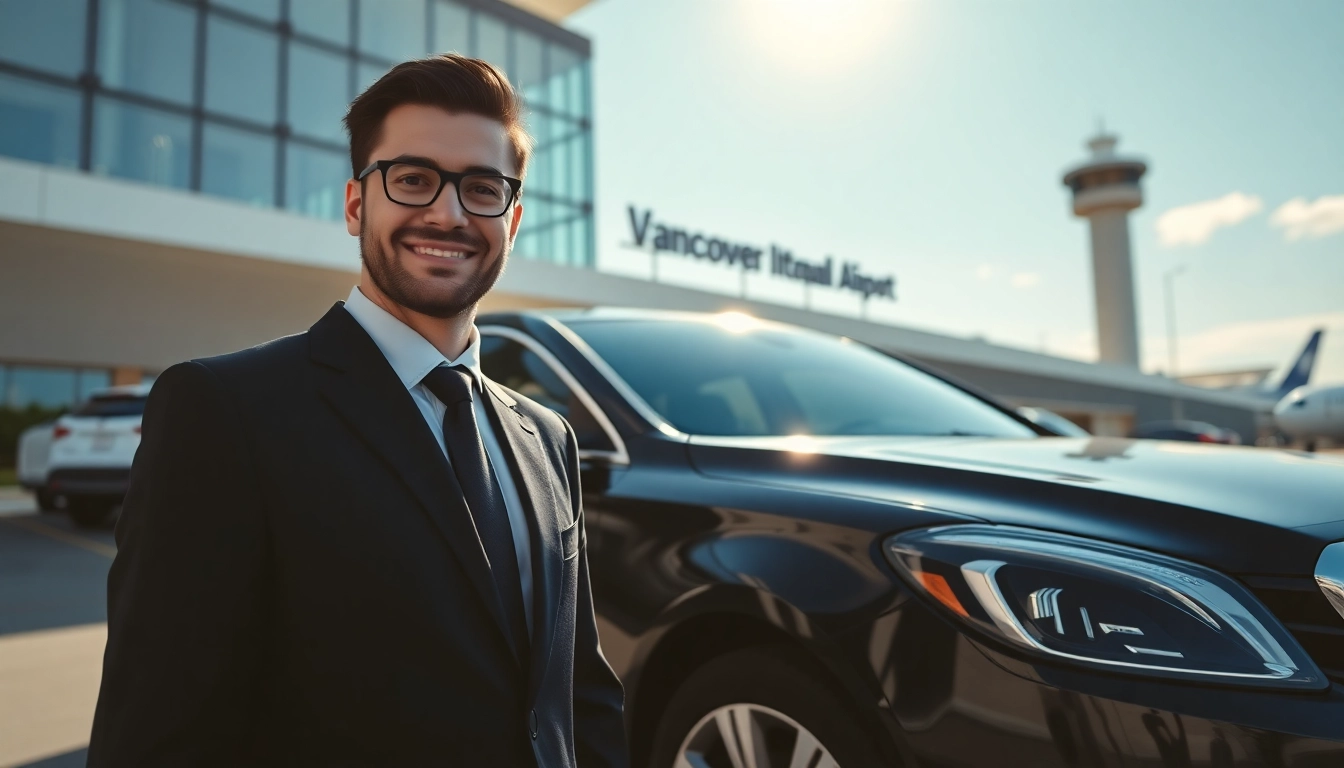 Experience luxury with this Vancouver airport car service, featuring a sleek black sedan ready for travelers.
