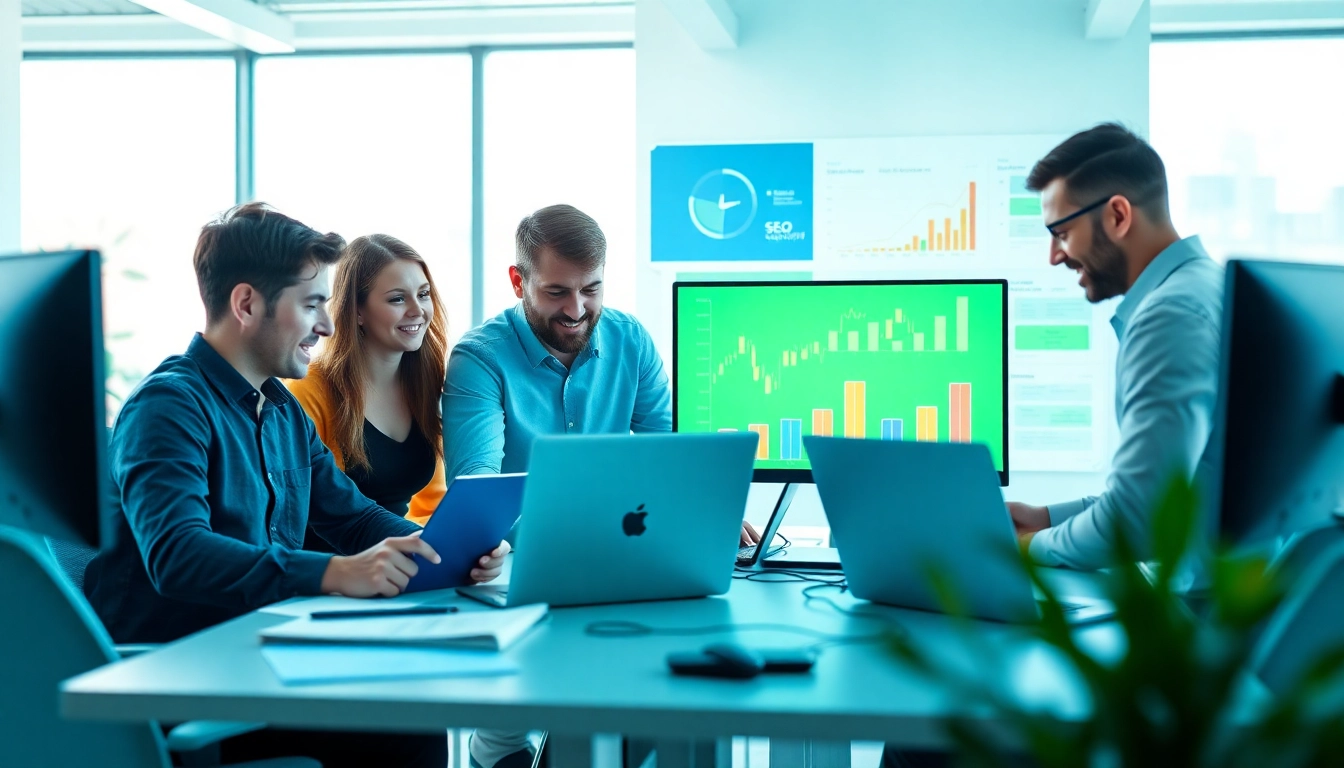 SEO Agency Dublin team collaborating in a modern office setting for effective strategies.