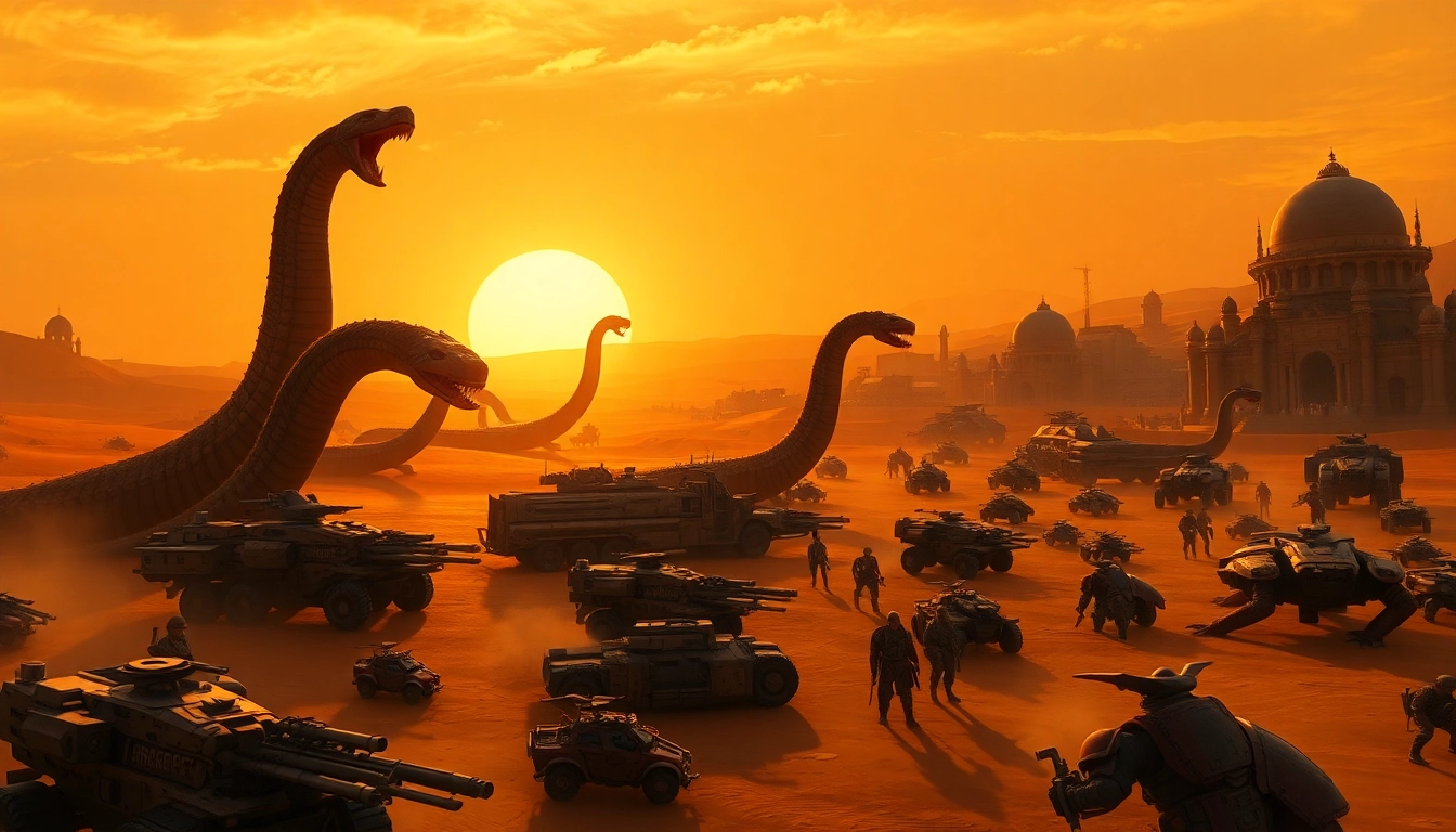 Engage in epic gameplay with Dune 2 download featuring sandworms and armored units.