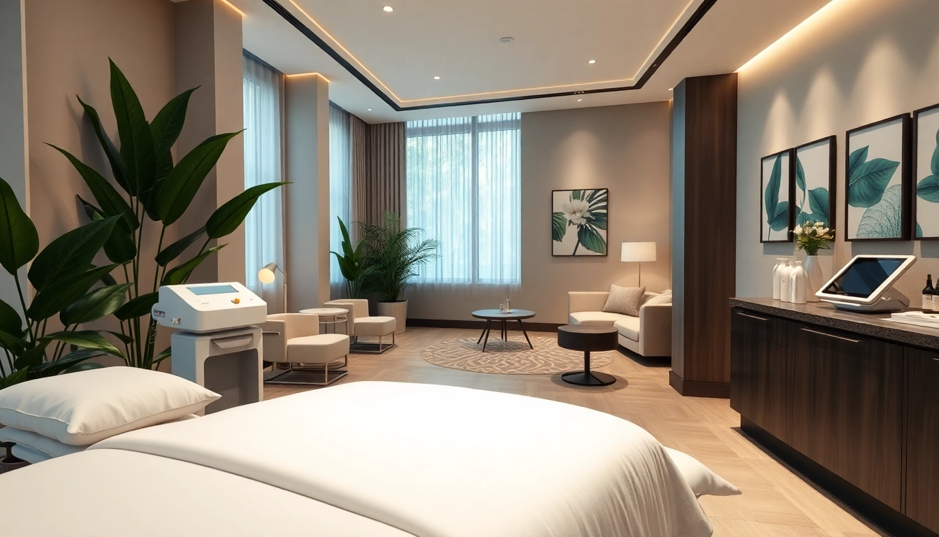 Experience the rejuvenating atmosphere of a medical spa with tranquil treatment areas and modern decor.