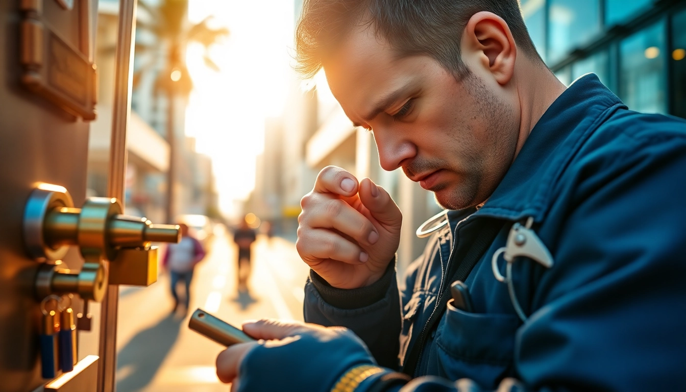 Experienced locksmith servicing a lock in Miami, showcasing professionalism and reliability in Locksmith Miami field.