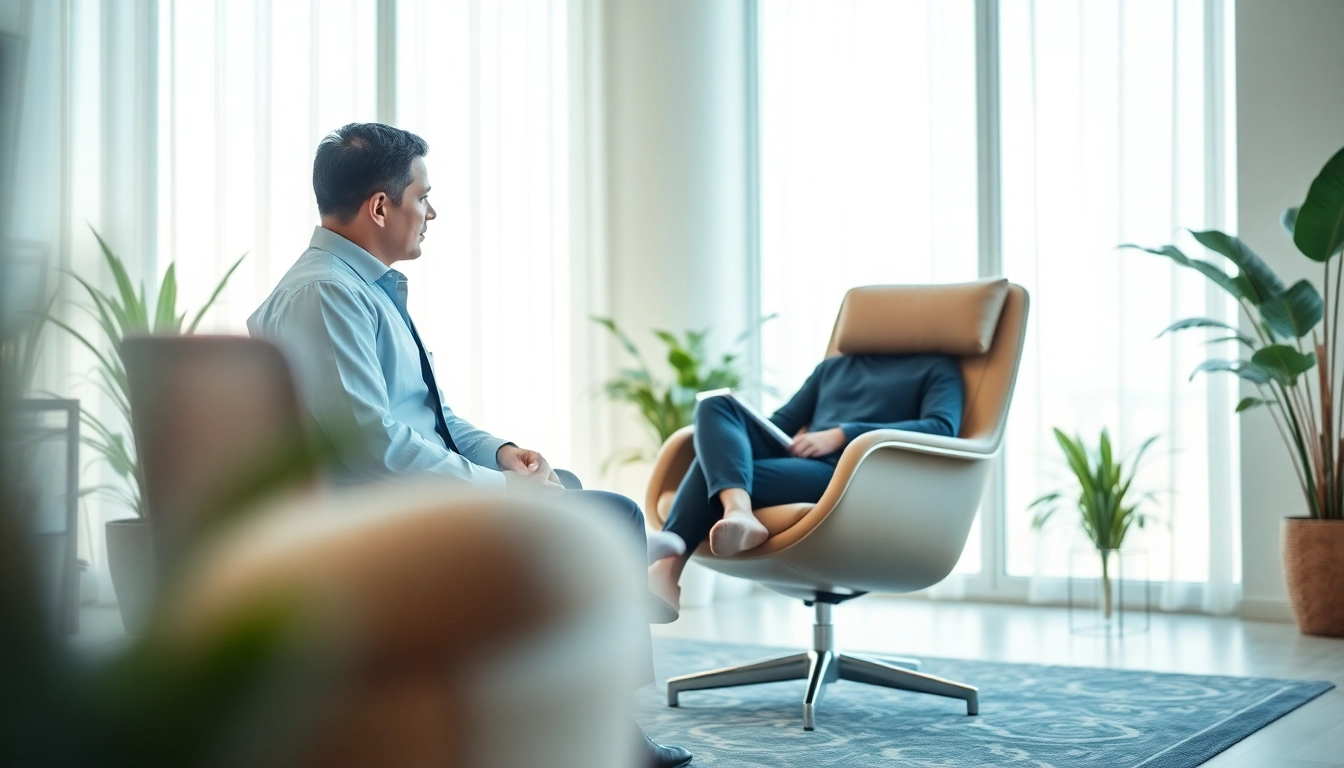 Engaged psychologist in Dubai counseling a client in a calm therapy session.
