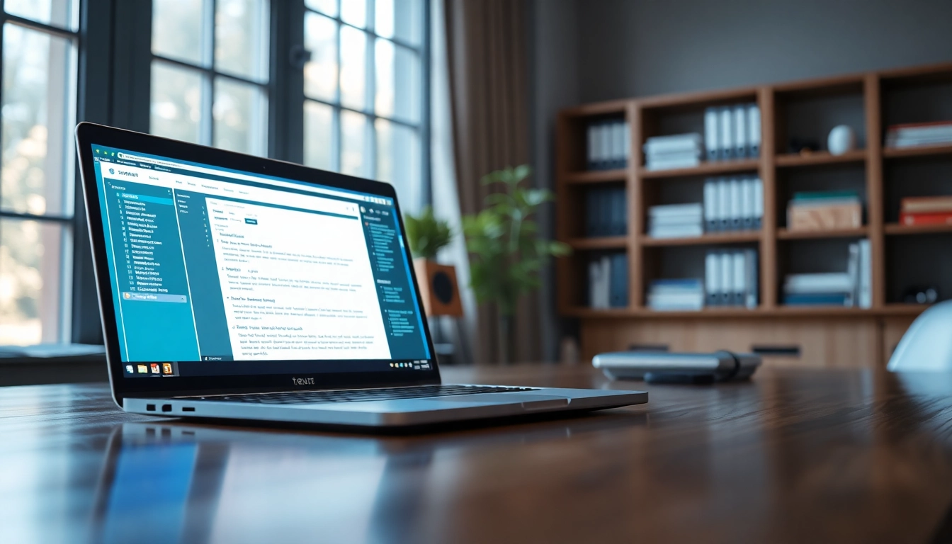 An AI checker tool analyzing text within a modern workspace, highlighting technology and reliability.