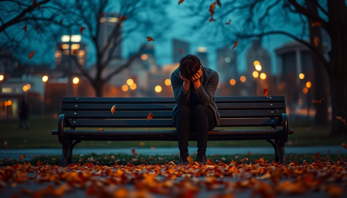Person reflecting quietly on the emotional turmoil of a relationship breakup in a park