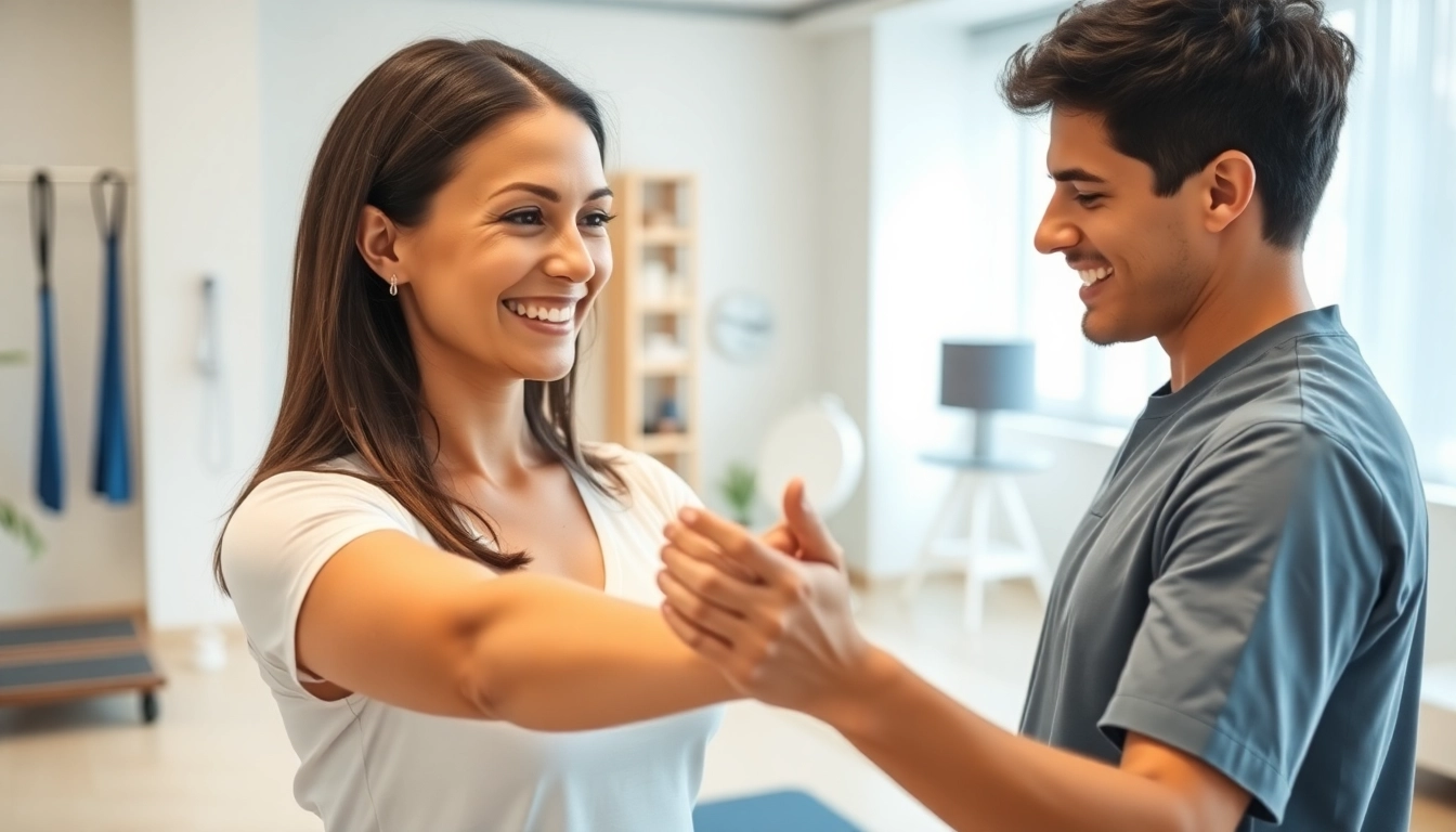 Engaging physiotherapy Edmonton session demonstrating professional care in a modern clinic.