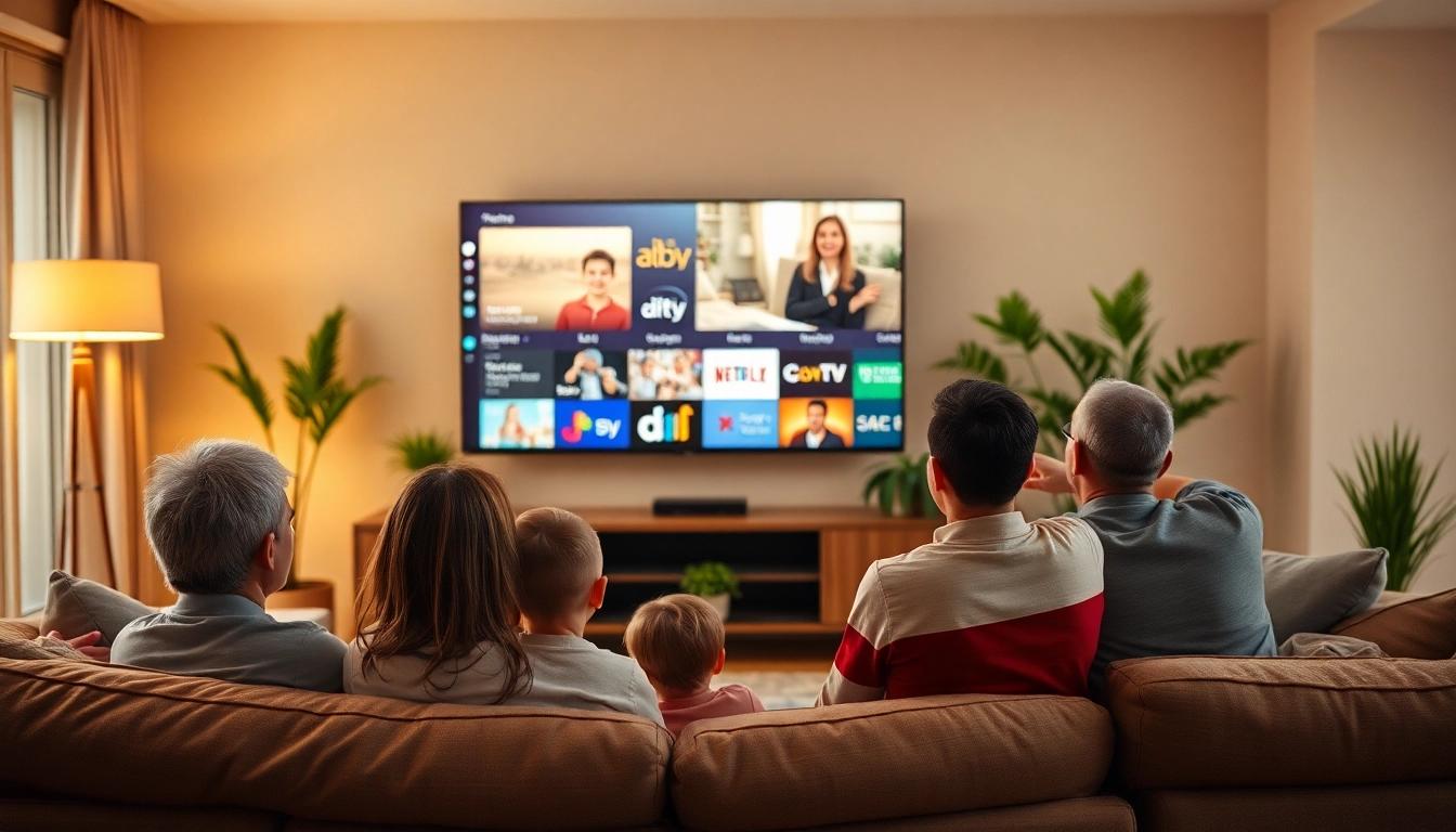 Regardez votre meilleur iptv en famille dans un salon accueillant.