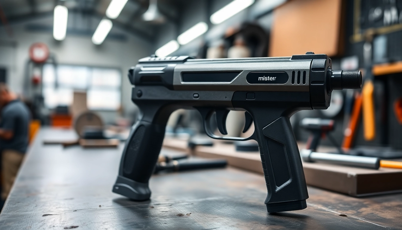 Usar la pistola de radiofrecuencia Mister Worker para tareas de precisión en el taller.