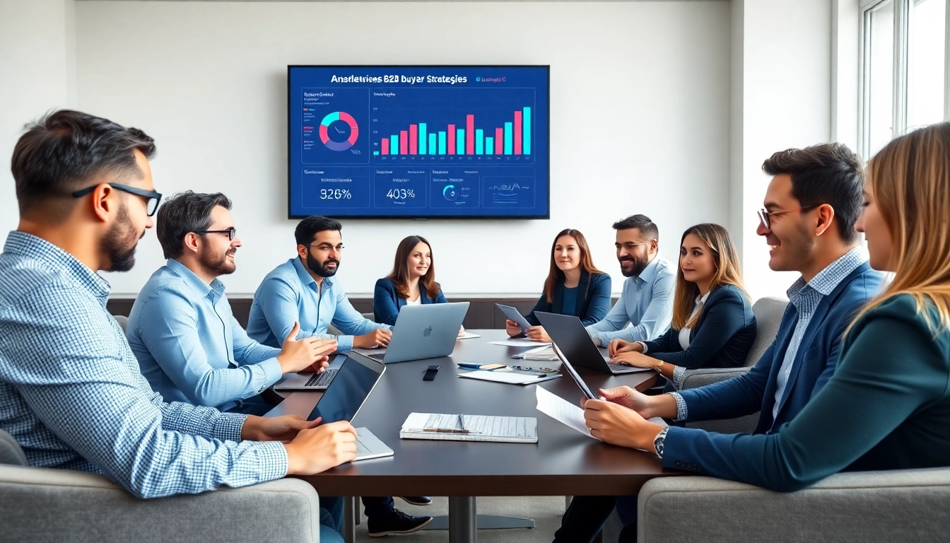 B2b buyer meeting highlights professionals analyzing strategies for effective purchasing.