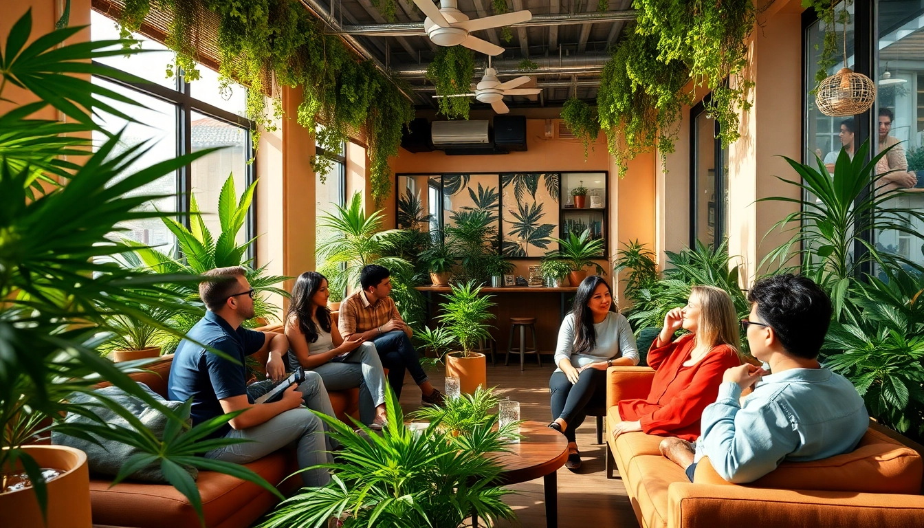 Join the vibrant community at https://cannabisbcn.com, showcasing an engaging cannabis club atmosphere.