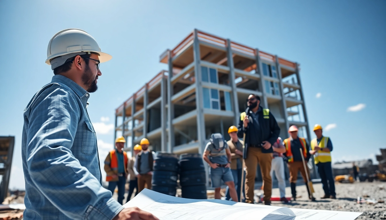 New Jersey Commercial General Contractor leading a diverse team on a construction site.