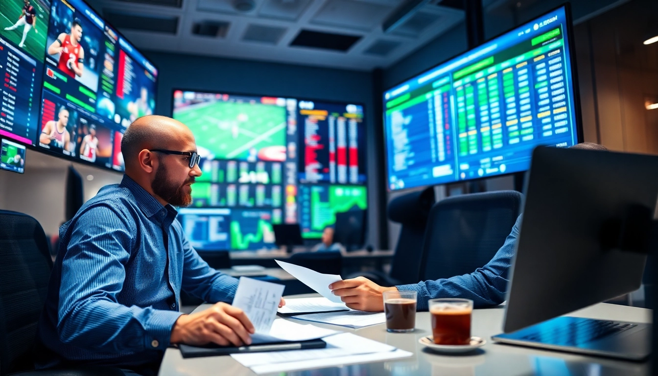 Analyze Betting Tips with a professional analyst in an engaging office setting
