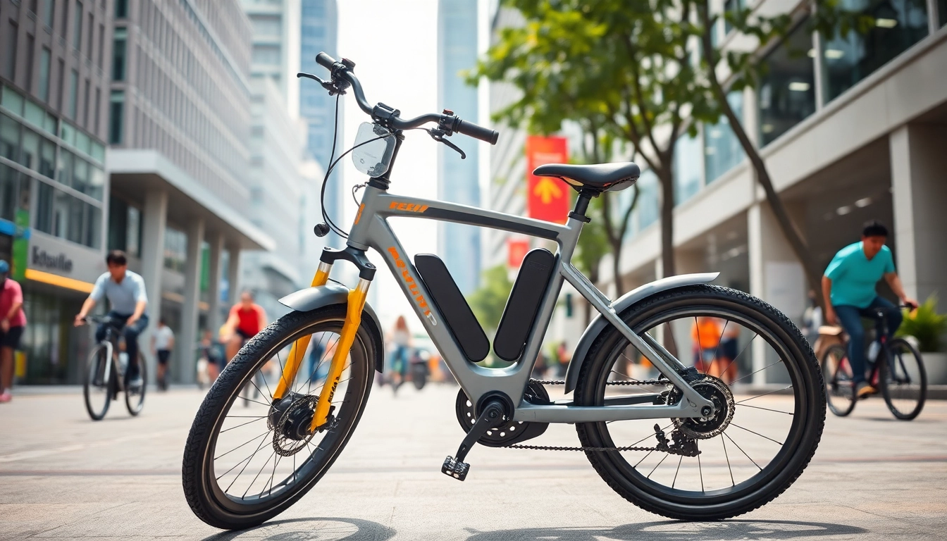 Showcasing an innovative ebike Singapore against an urban backdrop, highlighting its sleek features and modern design.