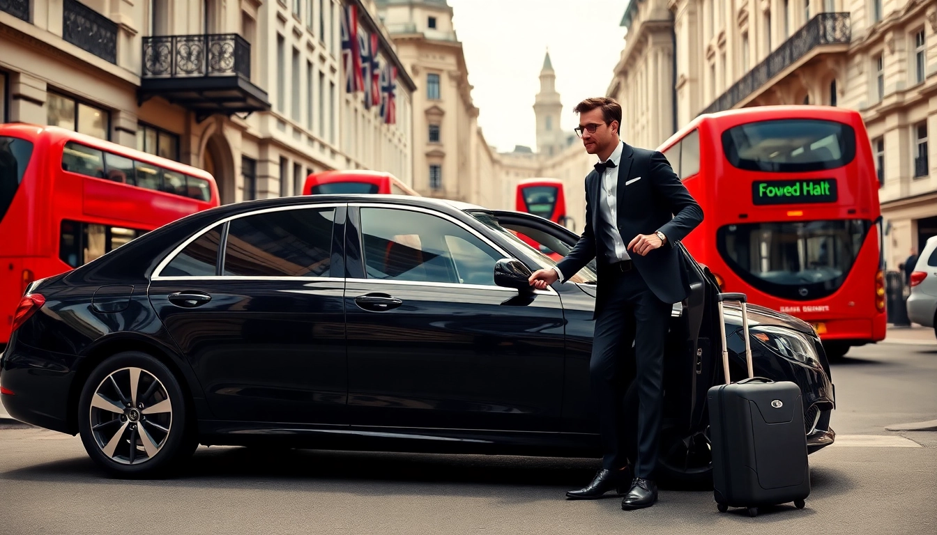 Experience a private chauffeur london service with a professional driver at a luxury hotel.