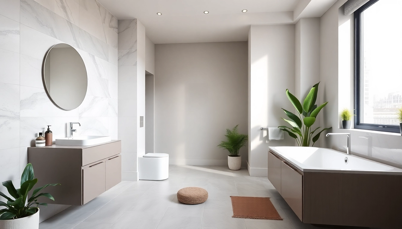 Stylish bathroom install bristol showcasing modern fixtures and natural light in a serene environment.