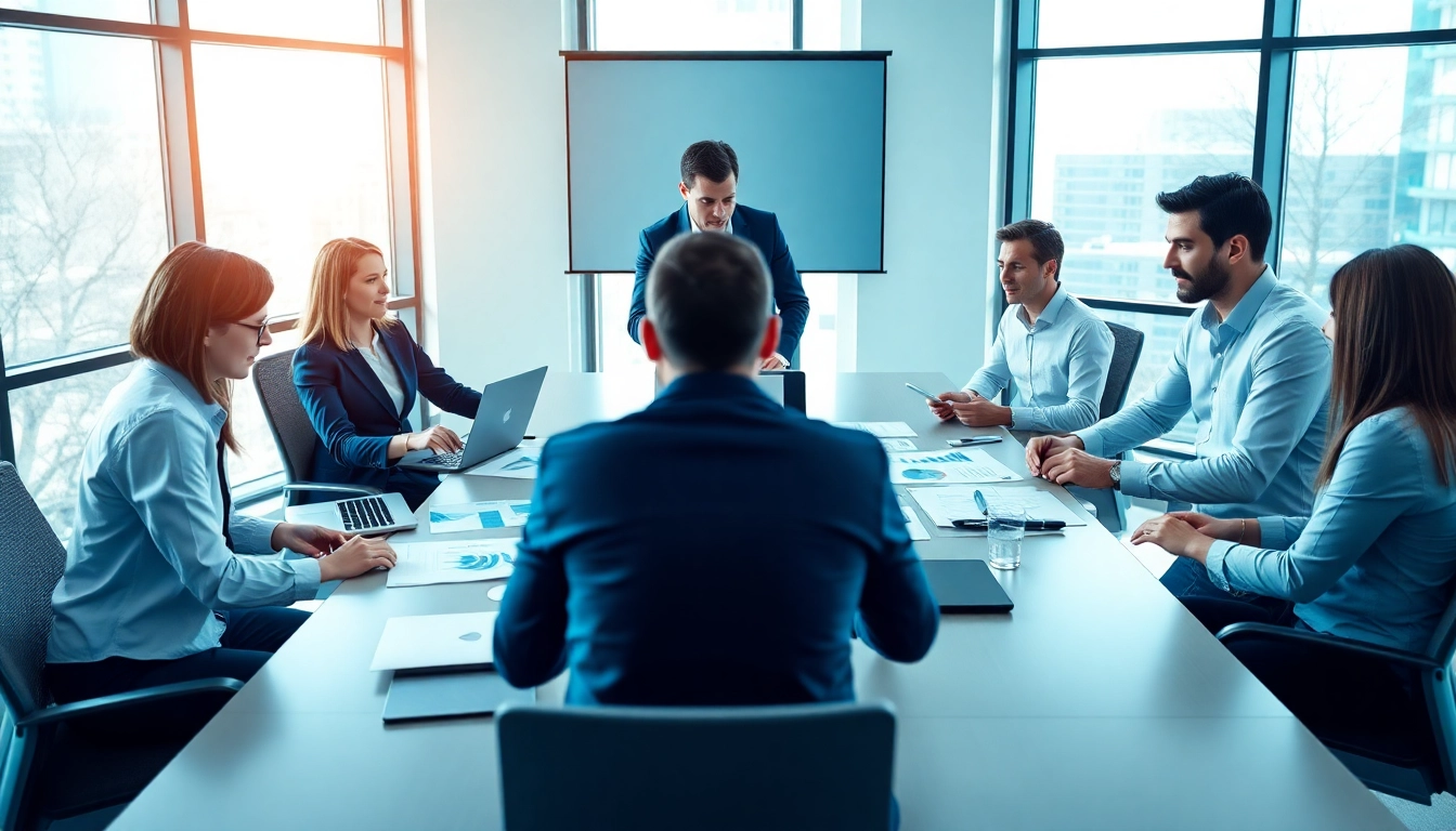 Leverage a productive collaboration in a modern office environment, showcasing teamwork.