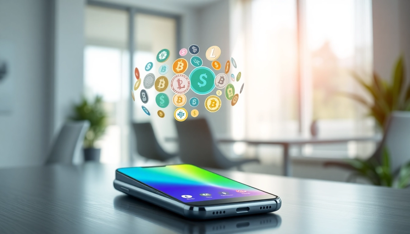 Showcase the guarda wallet app interface on a smartphone, highlighting digital currency management.