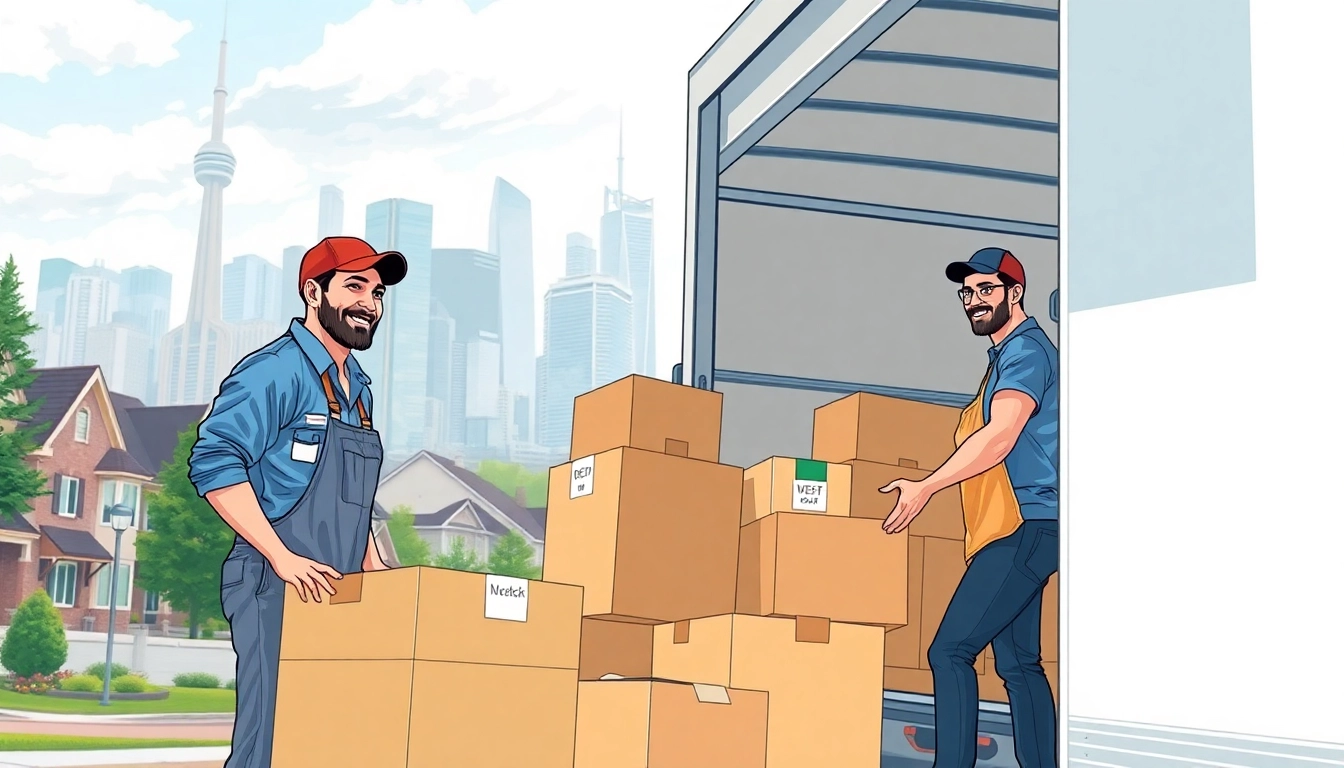 Local Toronto movers expertly loading a truck, showcasing teamwork and organization.