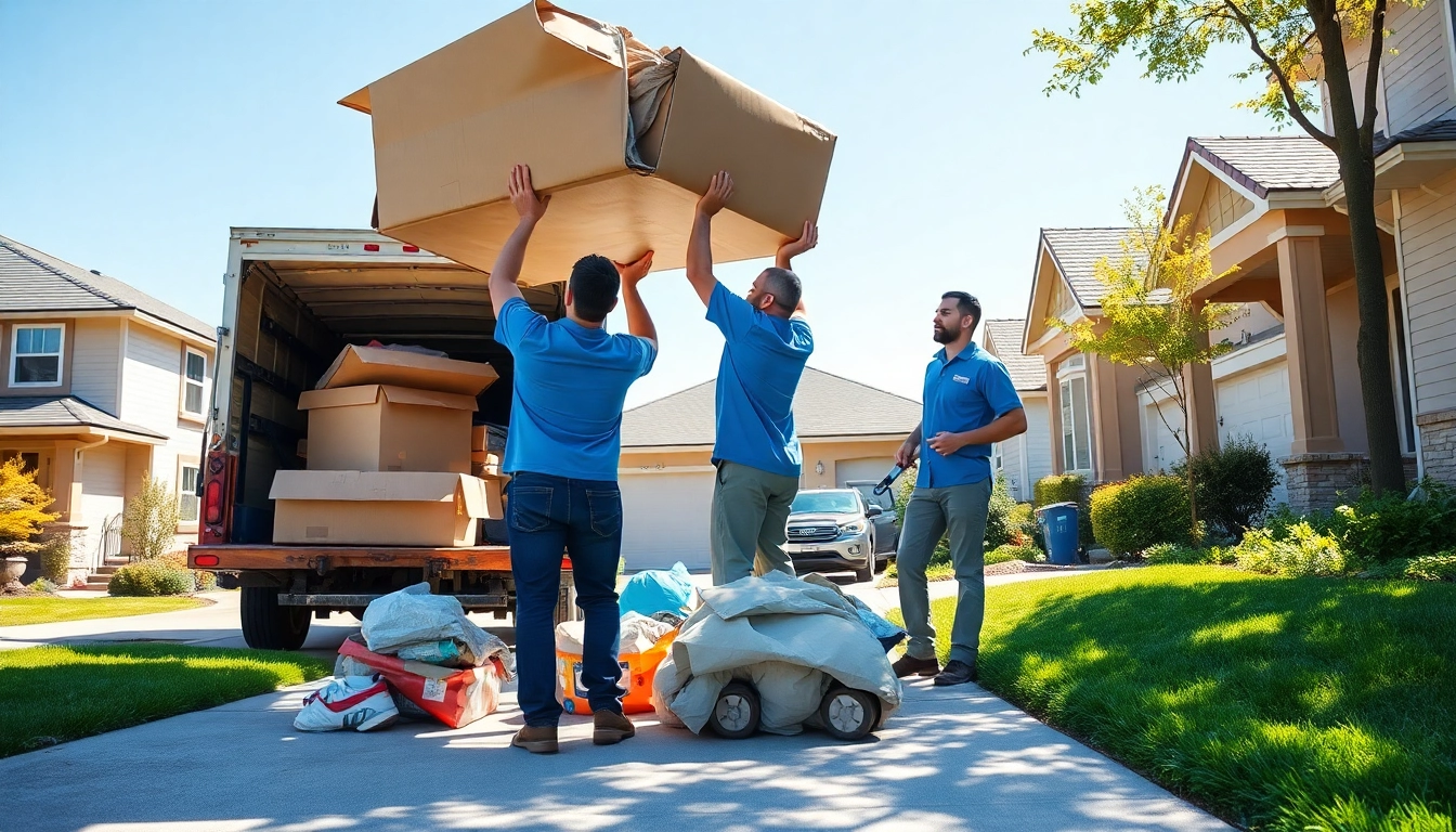 Efficient junk removal near me by a professional team in a residential area.