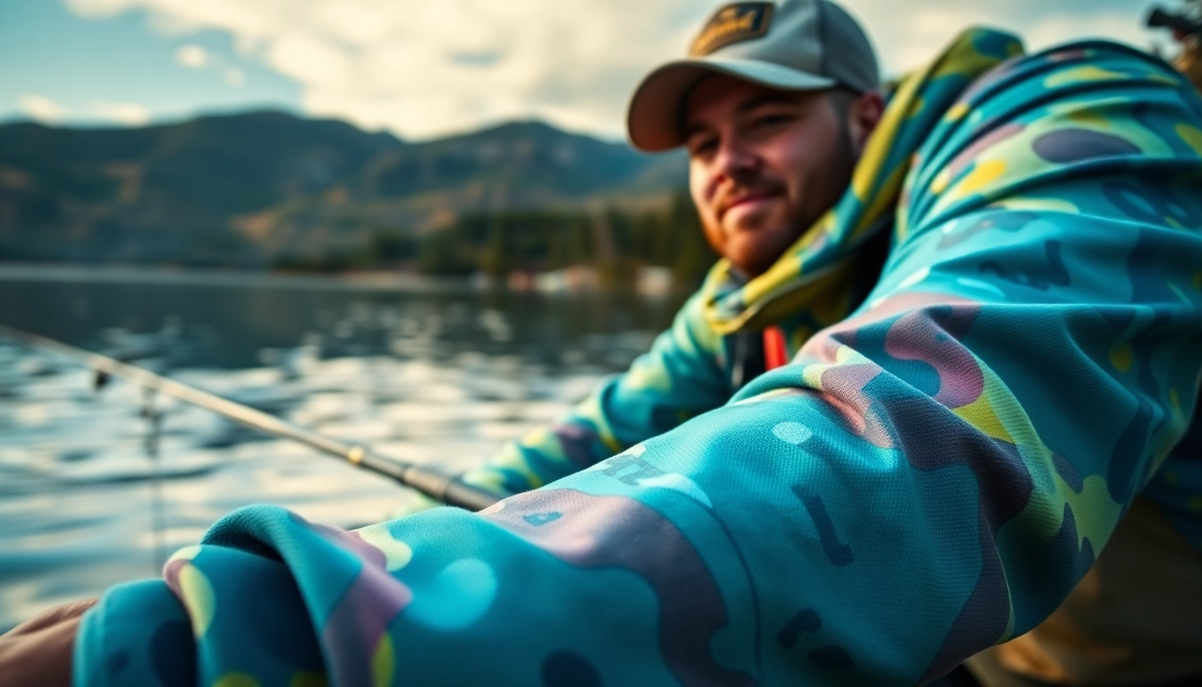 Stylish angler demonstrating the functionality of Fly fishing apparel by the water.