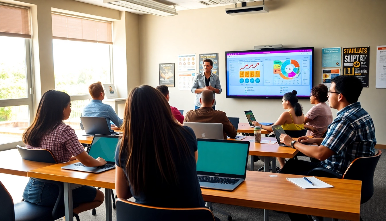 Students engaging in trade schools Oahu in a dynamic classroom setting with modern technology.