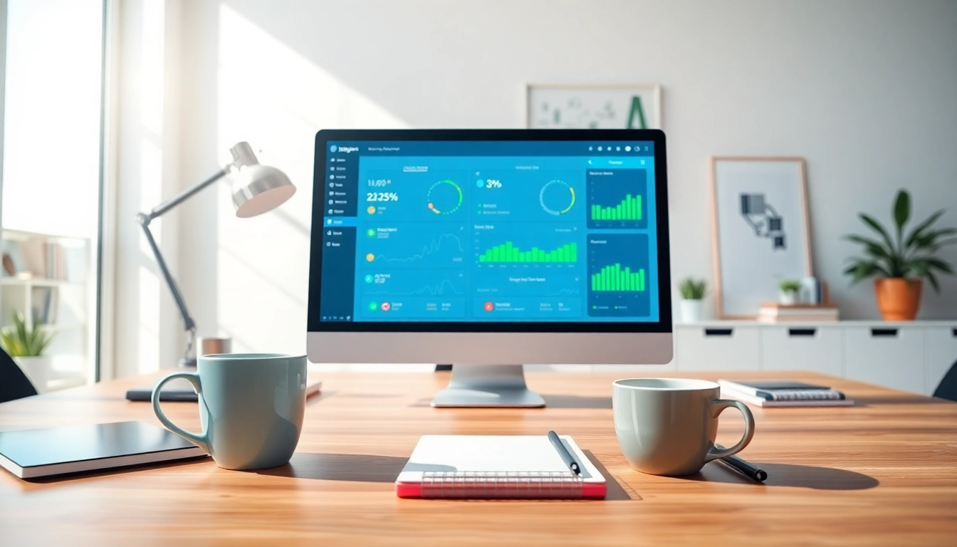 Visual representation of an Instagram smm panel interface showcasing social media metrics in a modern workspace.