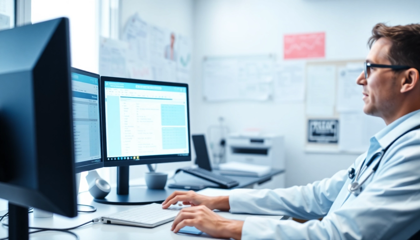 Eprescribing vs traditional prescribing comparison showing a physician using an e-prescribing system.