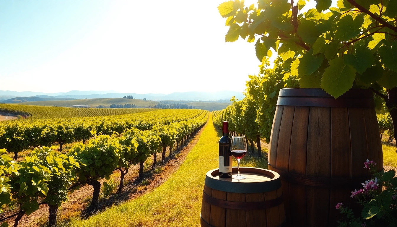 Enjoy the scenic clarksburg wineries with lush vineyards and a picnic setup.